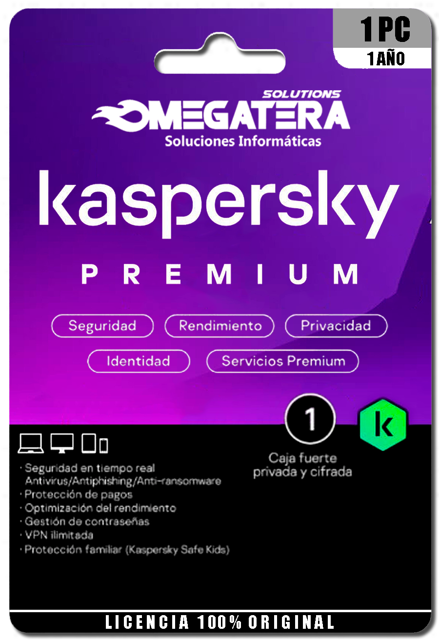ANTIVIRUS KASPERSKY PREMIUM, 1 PC, 1 AÑO (TOTAL SECURITY), 1 SOLA ACTIVACIÓN ANTIVIRUS KASPERSKY PREMIUM, 1 PC, 1 AÑO (TOTAL SECURITY), 1 SOLA ACTIVACIÓN
